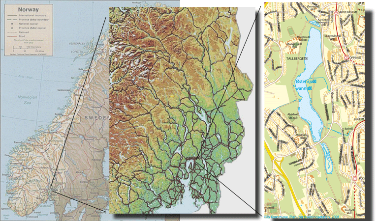 stensjvannet plassert p Norgeskartet