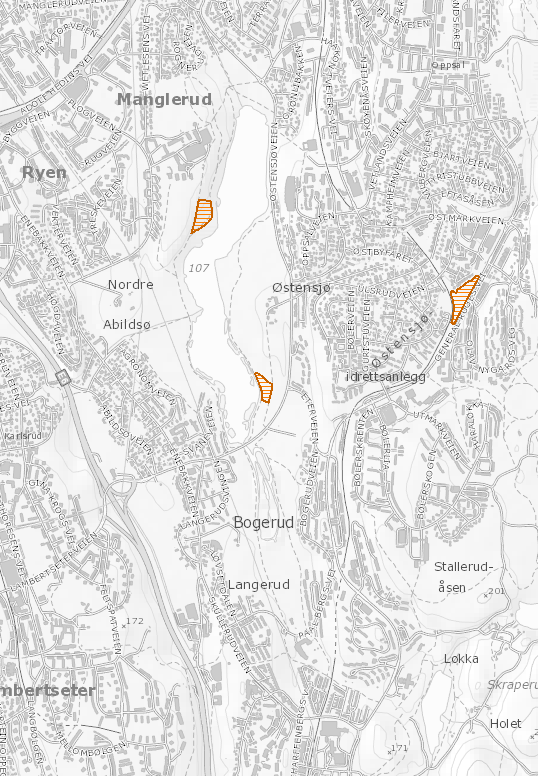 Forekomst av arealer med utvalgte naturtyper i Østensjøområdet miljøpark