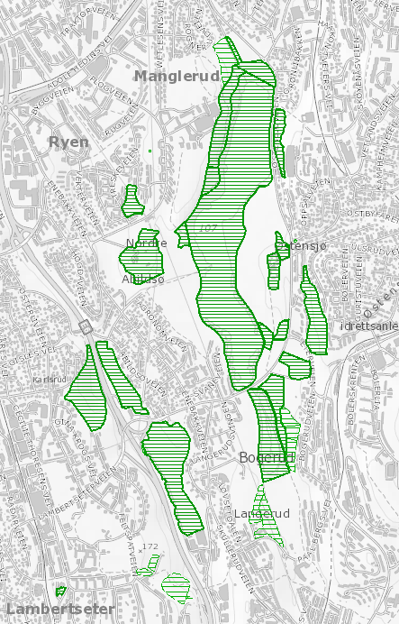 Arealer som, av Naturbase, betegnes som svært viktige og lokalt viktige naturtyper